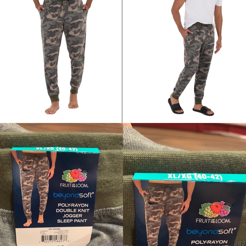 New Fruit Of The Loom Men's Jogger Lounge Pant